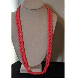 Hot Pink Acrylic 3/4" Cable Link 28" Necklace